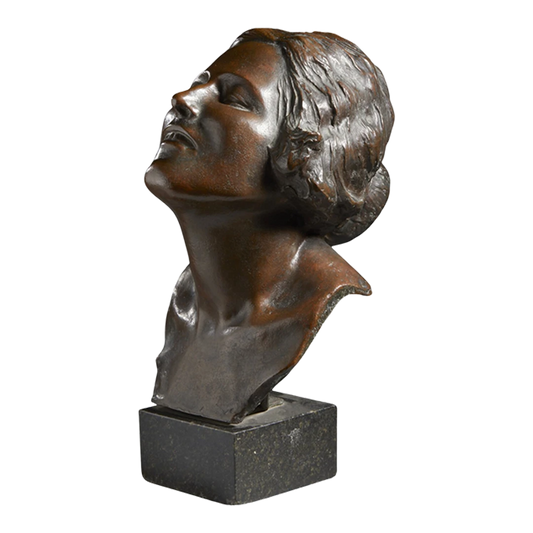 Early 20thc Hector Rocha : bronze, female bust, Italy