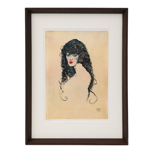 Egon Schiele, Vienna : "Black-haired Woman" Lithograph