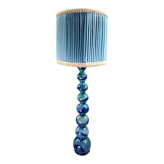 1970s Gebr. Kaiser & Co. : blue ceramic floor lamp, Germany