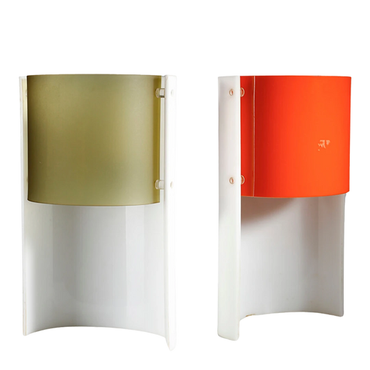 1970s Italian : 12" plexiglass cylinder table lamp