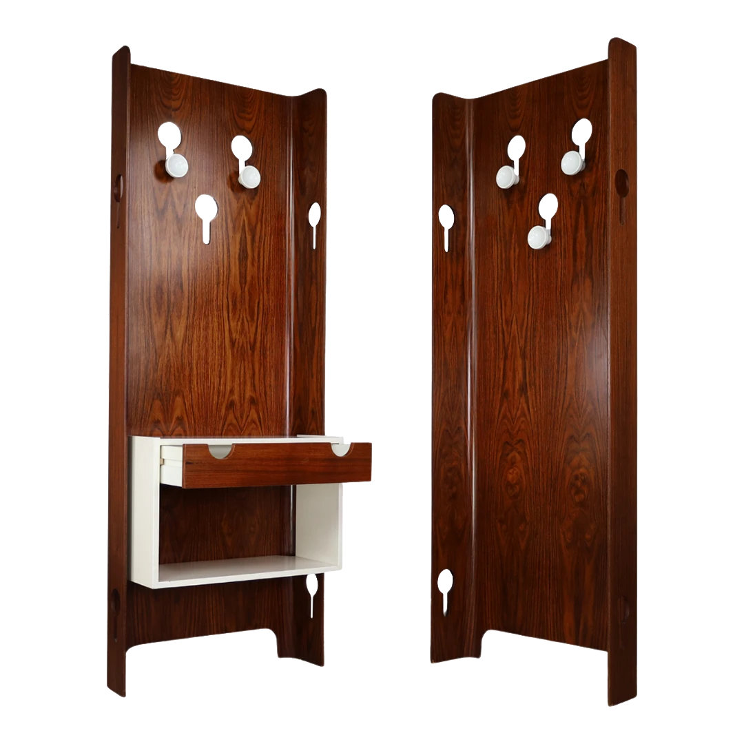 Pair 1960s Carlo de Carli : Scorzè coat rack or garderobe, Italy