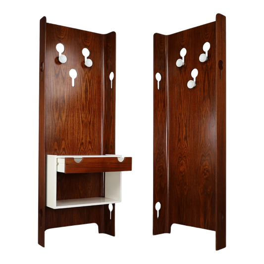 Pair 1960s Carlo de Carli : Scorzè coat rack or garderobe, Italy