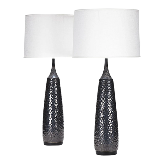 Stone and Sawyer : Laurel Lamp in Anthracite Boucle