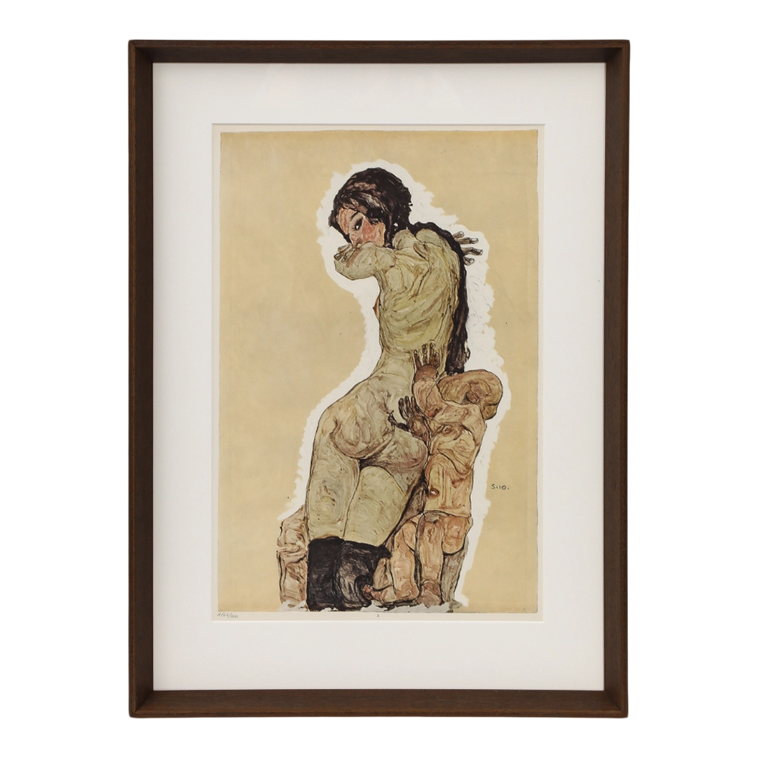 Egon Schiele, Vienna : "Mother and Child" Lithograph