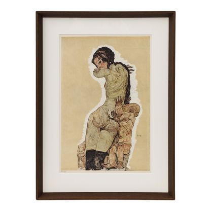 Egon Schiele, Vienna : "Mother and Child" Lithograph