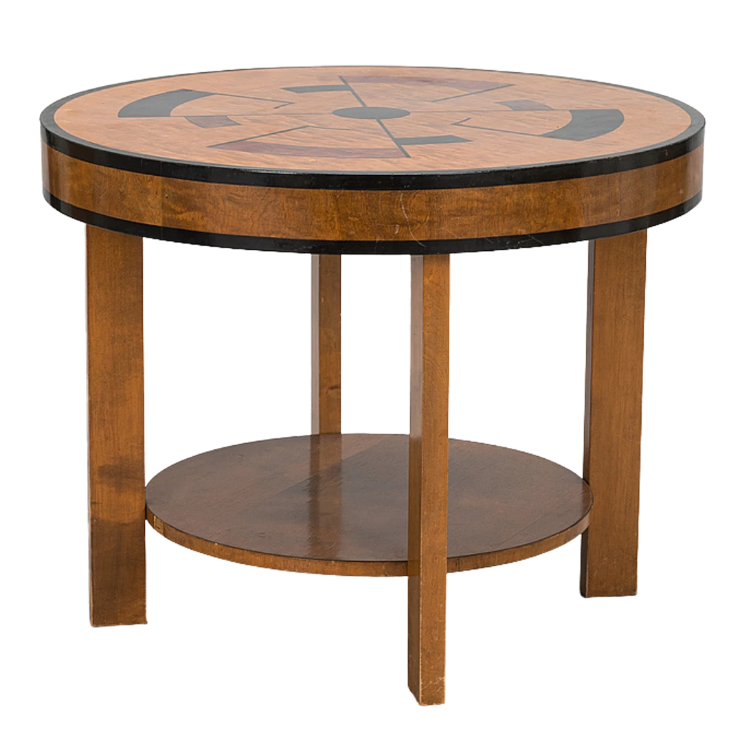 c1930 Swedish : Art Deco side table w/Geometric design