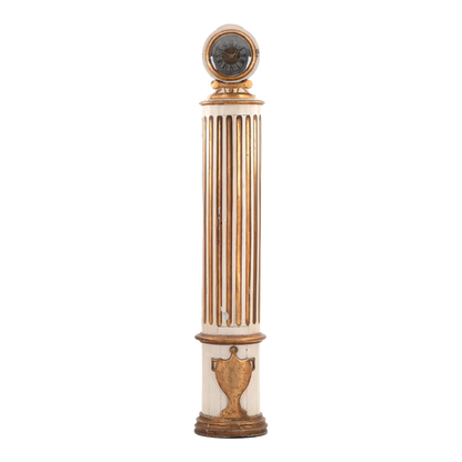 Late 19thc Danish : Doric columnar tall case partially gilt clock