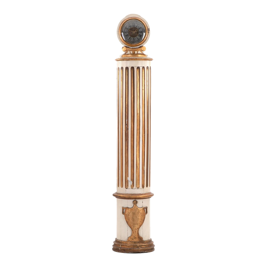 Late 19thc Danish : Doric columnar tall case partially gilt clock