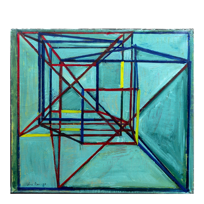 Leo Reis, Swedish : 1958 dated geometric abstract o/c