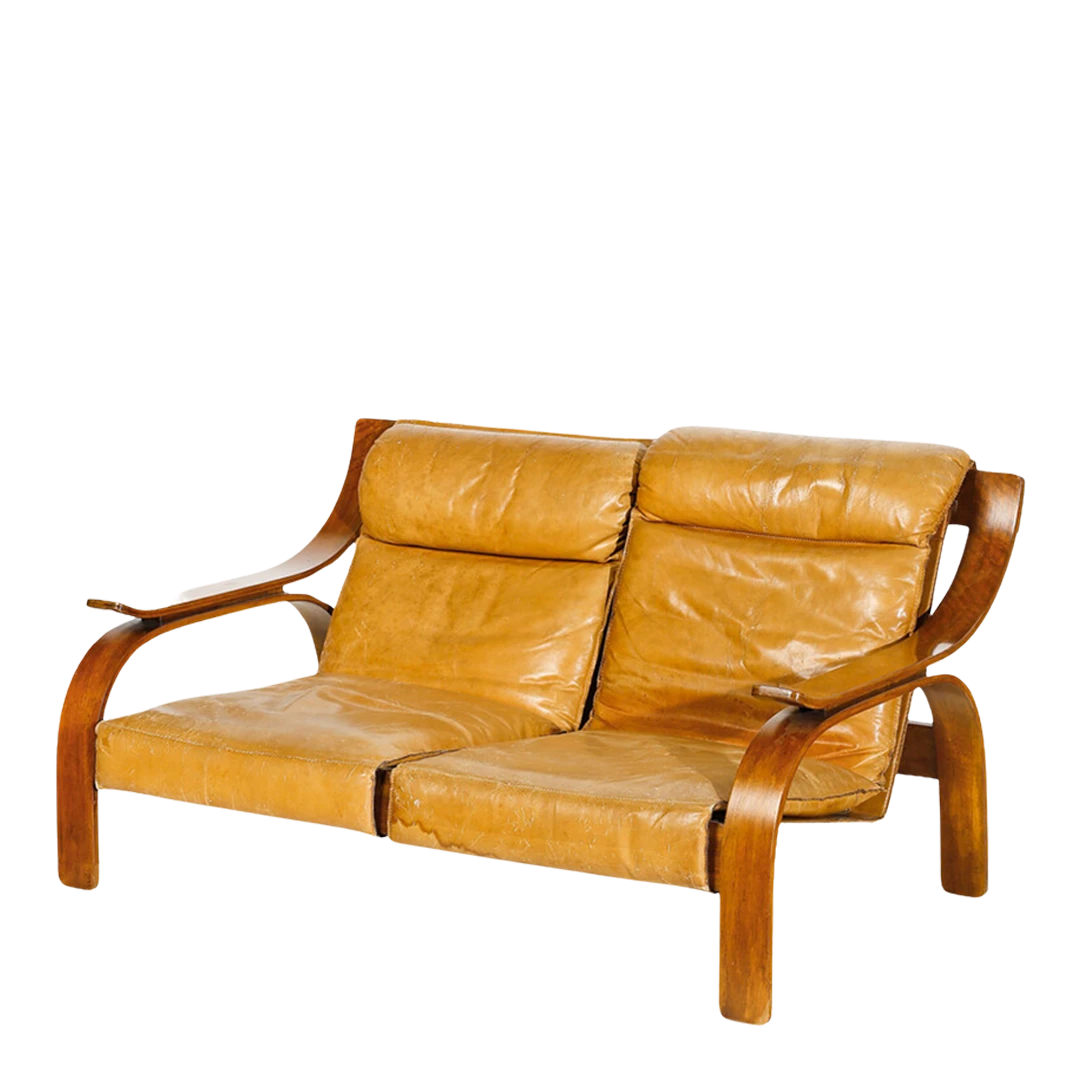 1960s Marco Zanuso : model "Woodline" sofa, Arflex, Milan