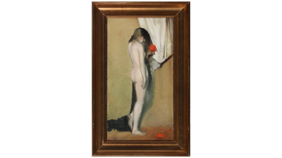 Elias Petersen c1915 nude woman w/rose, Denmark