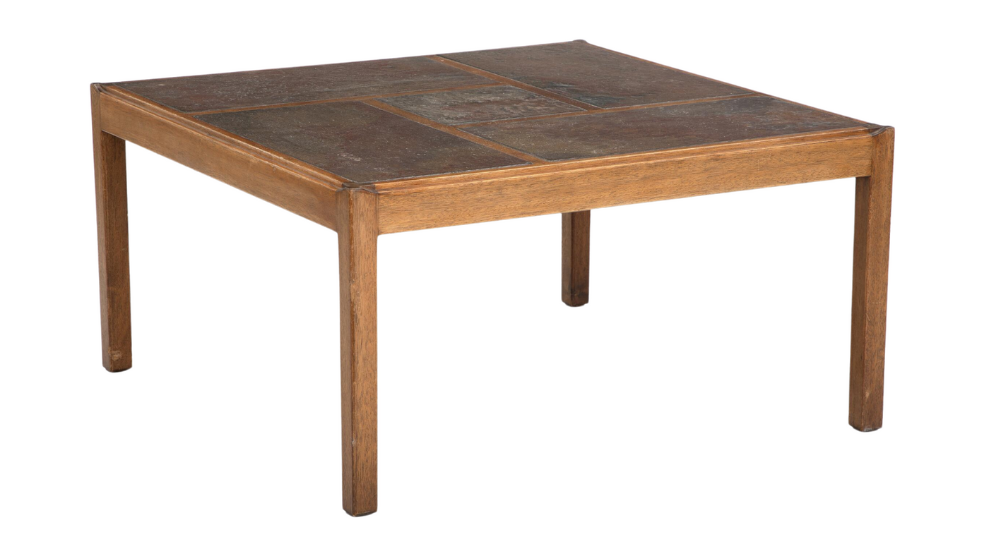 1970s Svend Langkilde mahogany and slate coffee table