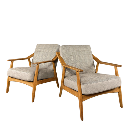 1950s H. Brockmann-Petersen : oakwood armchairs w/dovetail