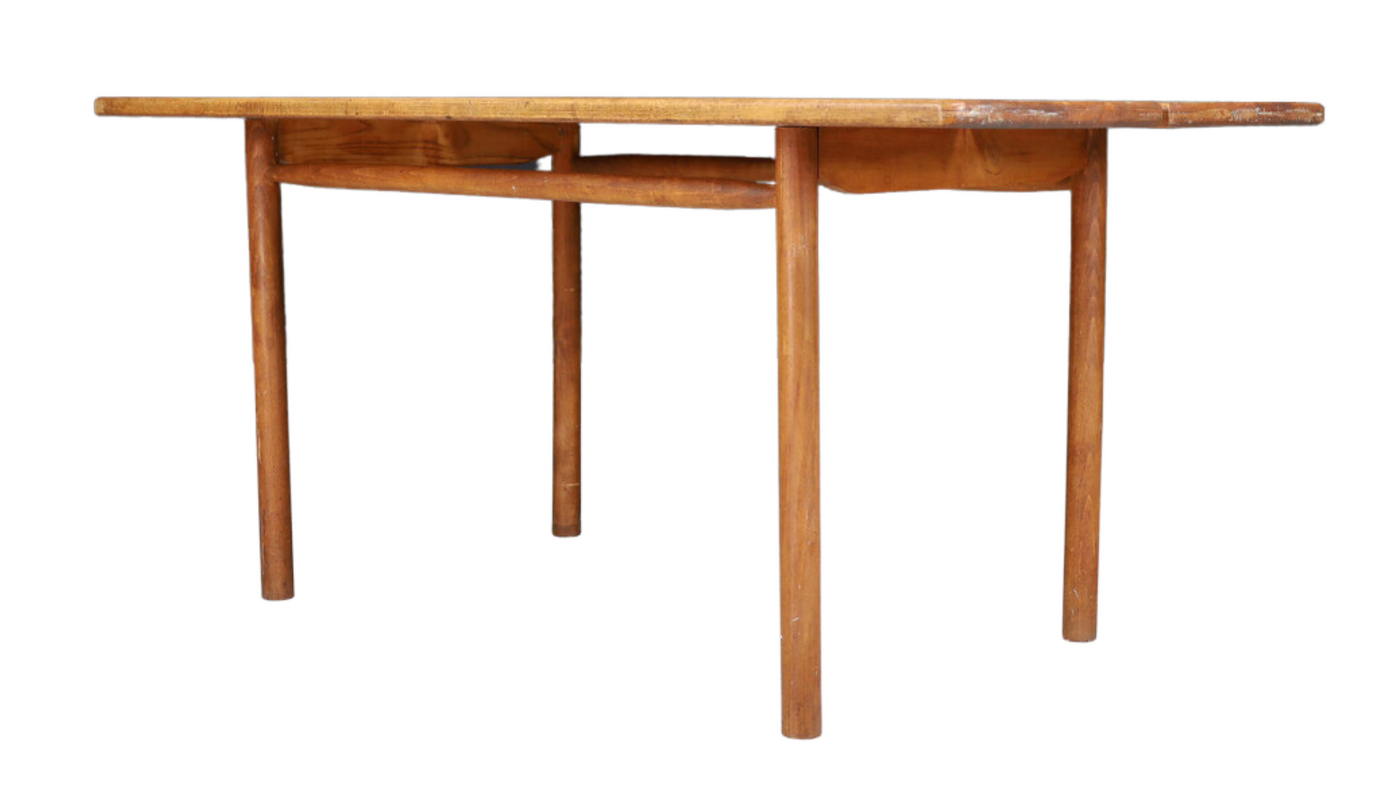 1960s Pierre Gautier-Delaye beechwood 63" table