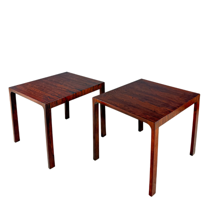 1960s Leif Jacobsen : pair square rosewood side tables, Toronto