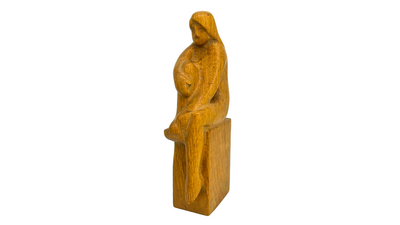 Signed S.J. Morgan carved wood female nude sculpture