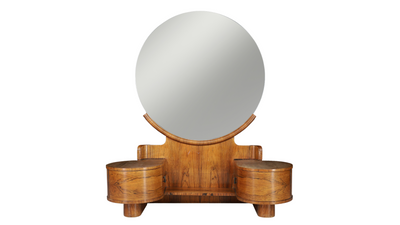 1930s Jindřich Halabala walnut dressing table & mirror