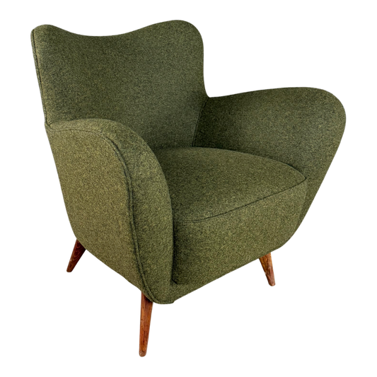 1950s Guglielmo Veronesi : pair of Italian butterfly lounge chair, felted wool