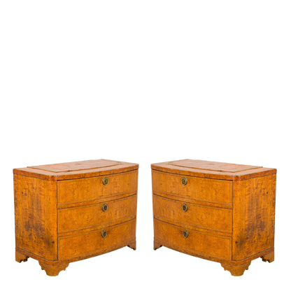 1830s Swedish : three drawer Karelian birch Empire chest