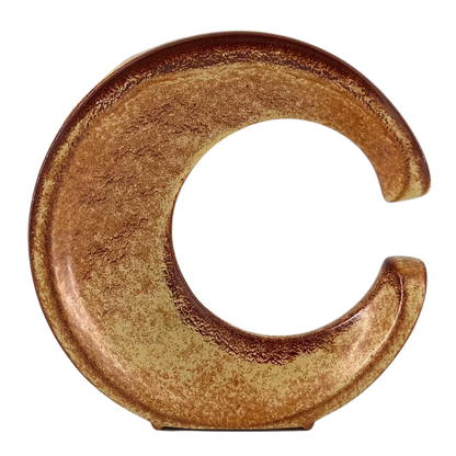 1970s Roberto Rigon : "letter C" vase, screziato tabacco glaze