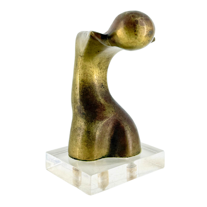 c1970 Adriana Banfi : bronze abstract torso sculpture
