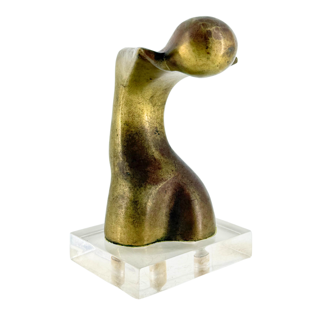 c1970 Adriana Banfi : bronze abstract torso sculpture