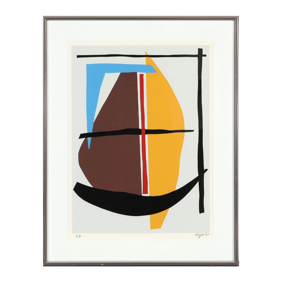 Robert Jacobsen (1912-1993) : abstract composition in colors, silkscreen