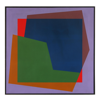 1970s Kai Führer : large Danish abstract in colors, o/c