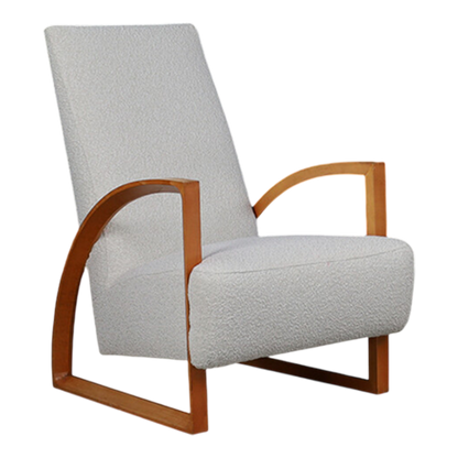 1970s Dutch : pair functional modernist beechwood armchairs