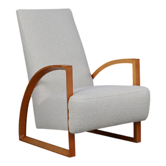 1970s Dutch : pair functional modernist beechwood armchairs