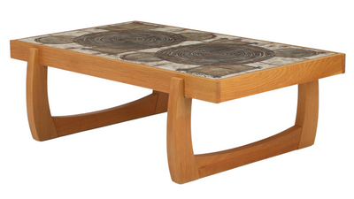 c1978 Danish oak & tile coffee table by Ox-Art Trioh Møbler