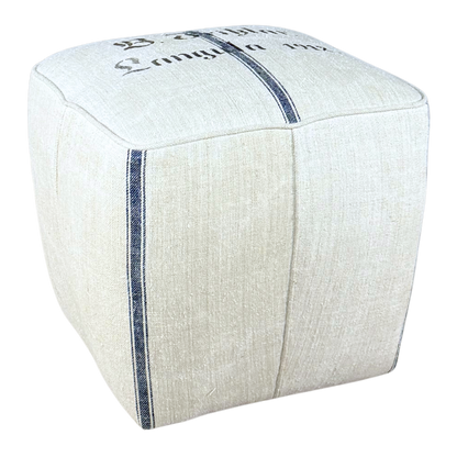 1930s Jindřich Halabala : square Art Deco upholstered tabouret