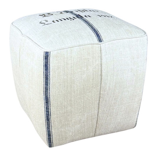 1930s Jindřich Halabala : square Art Deco upholstered tabouret