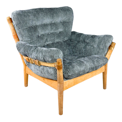 1970s John Mortensen : Model 4521 lounge chair in grey corduroy
