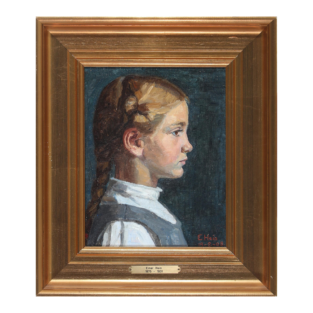 1908 Einar Hein : Danish portrait of a young girl, o/c