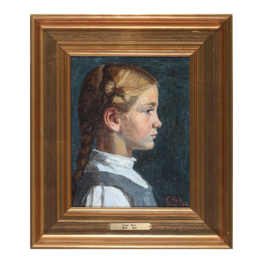 1908 Einar Hein : Danish portrait of a young girl, o/c