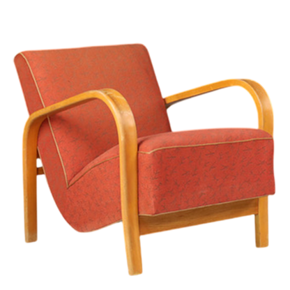 1950s Czech : sculpted bent beechwood armchair