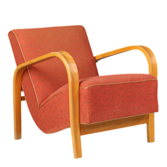 1950s Czech : sculpted bent beechwood armchair