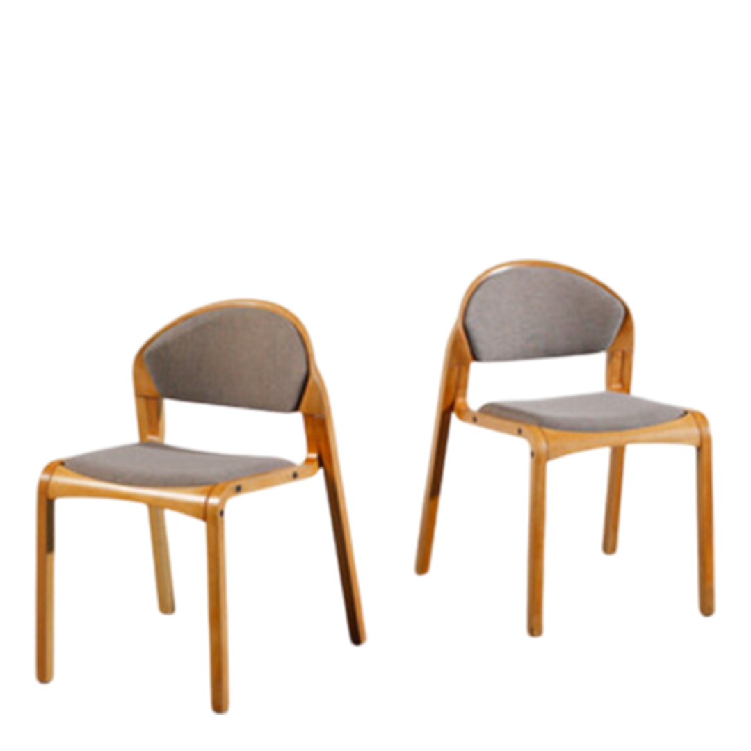 Post Modern French : set eight Post Modern bentwood dining chairs