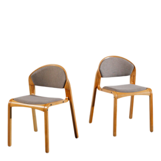 Post Modern French : set eight Post Modern bentwood dining chairs