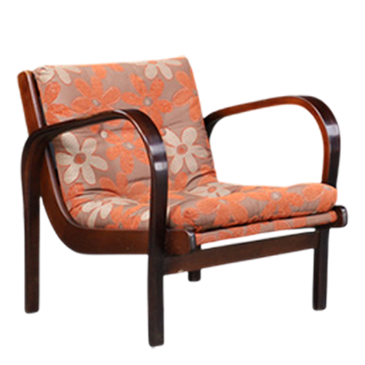 1940s Kozelka & Kropáček : sculptural low lounge chair, Czech