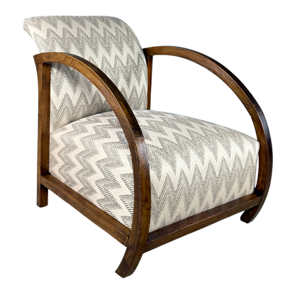 c1940 French : pair of continuous arched arm club chair