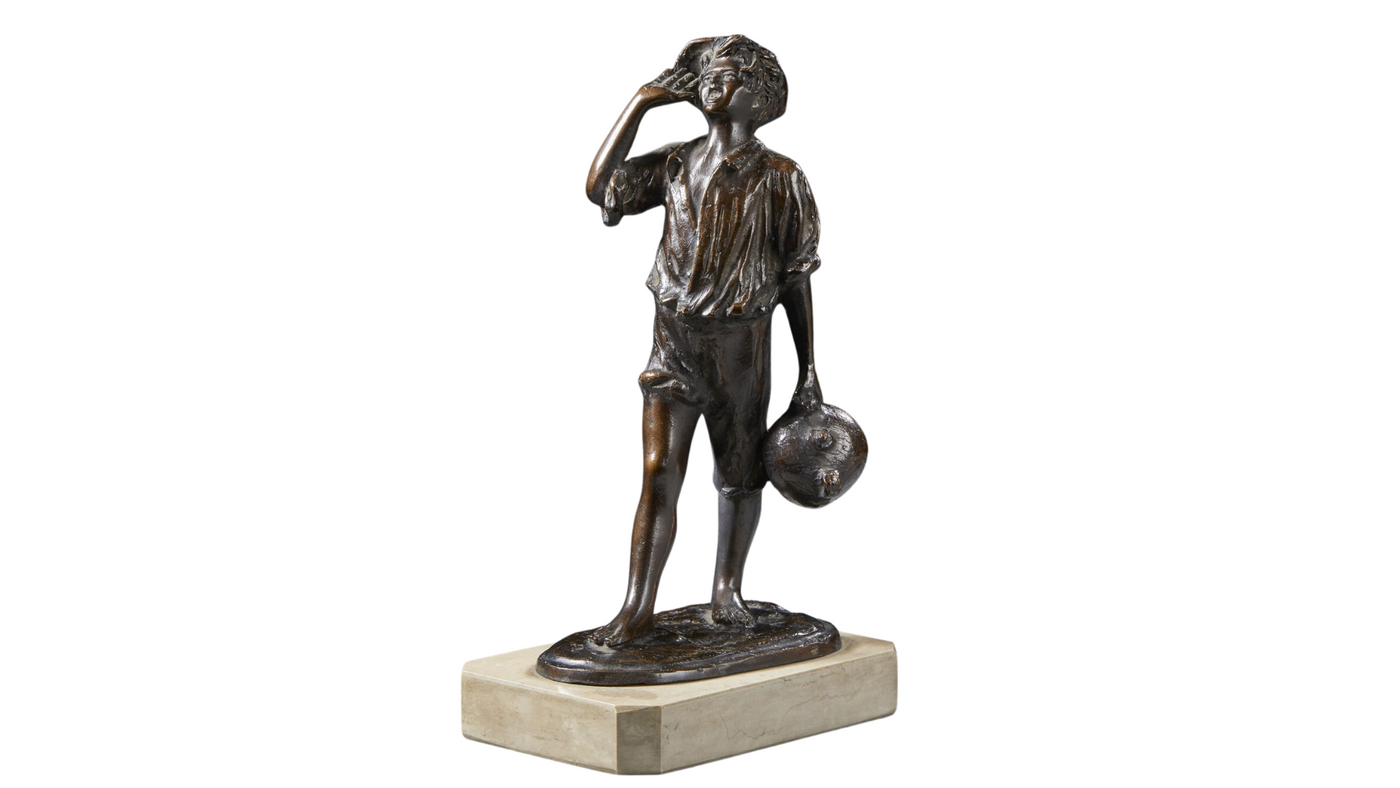 Early 1900s Mario Di Giacomo bronze, young boy