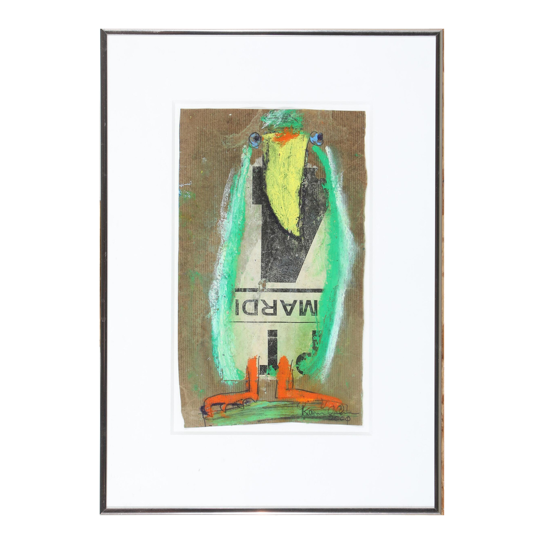 Karin Olesen (Belgian) : mixed media bird, dated 2000