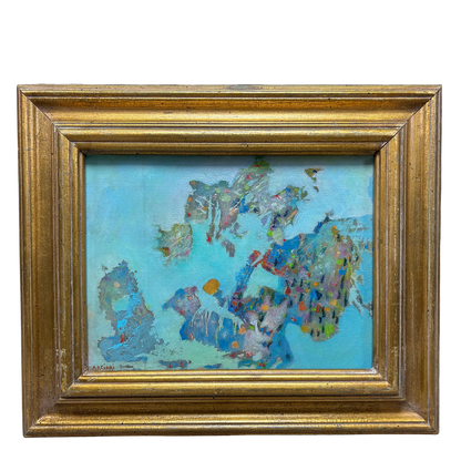 Mid-Century Eugene Arcieri : 17" x 15" abstract o/c, Woodstock artist