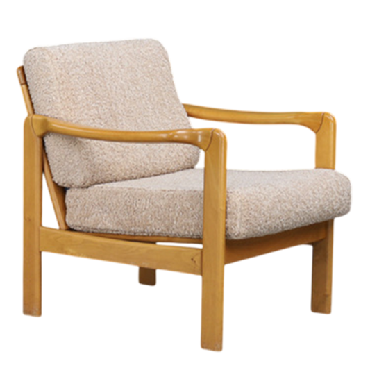 1960s Walter Knoll : solid beechwood "Stella" armchair