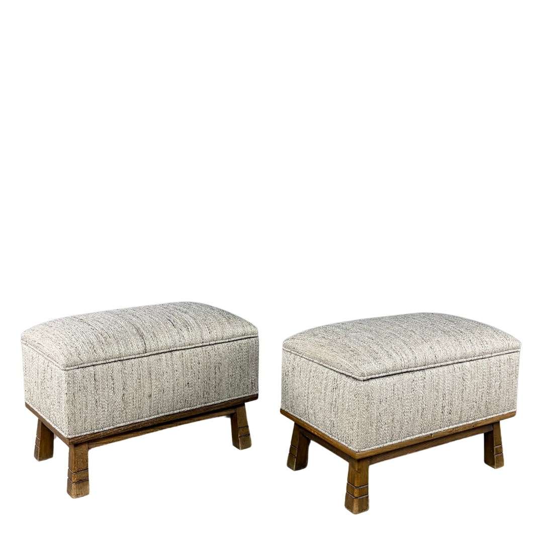 1930s Danish : upholstered 24" benches with storage