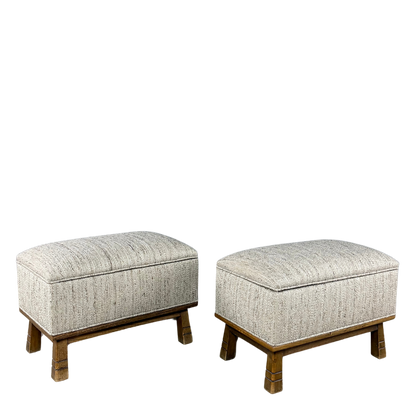 1930s Danish : upholstered 24" benches with storage