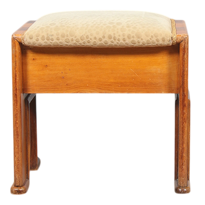 1930s Swedish : Art Deco padded stools in patterned velvet