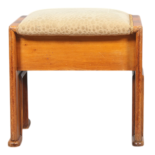 1930s Swedish : Art Deco padded stools in patterned velvet
